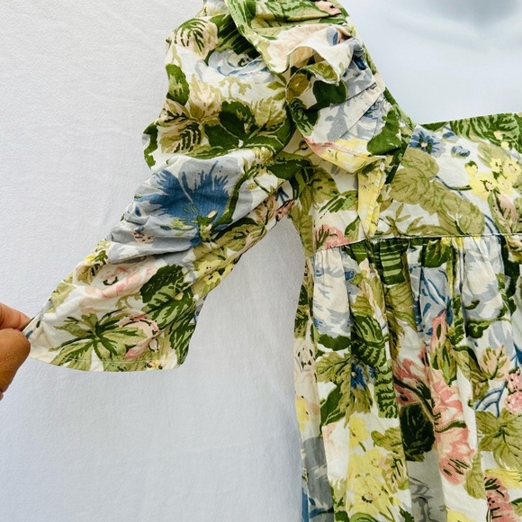 Urban Outfitters 100%Cotton Sundress Green and Pink Floral Top - Picture 6 of 15